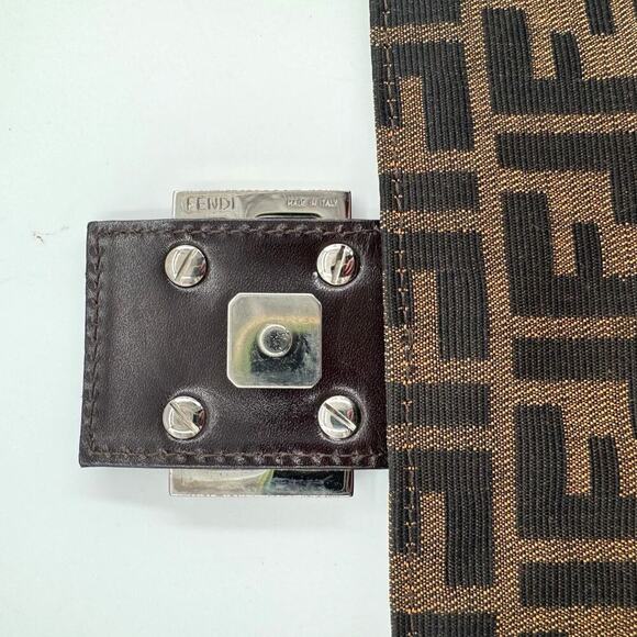 Fendi FF Tobacco Zucca Baguette Shoulder Bag  Canvas Leather SHW Authentic‎ CoA - Picture 15 of 16
